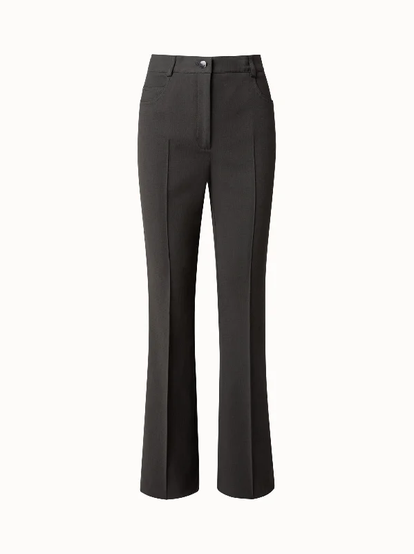 Cotton Silk Double-Face Bootcut Pants