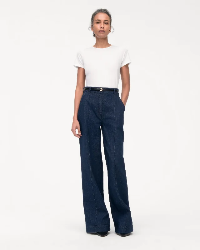 High Waisted Denim Trouser