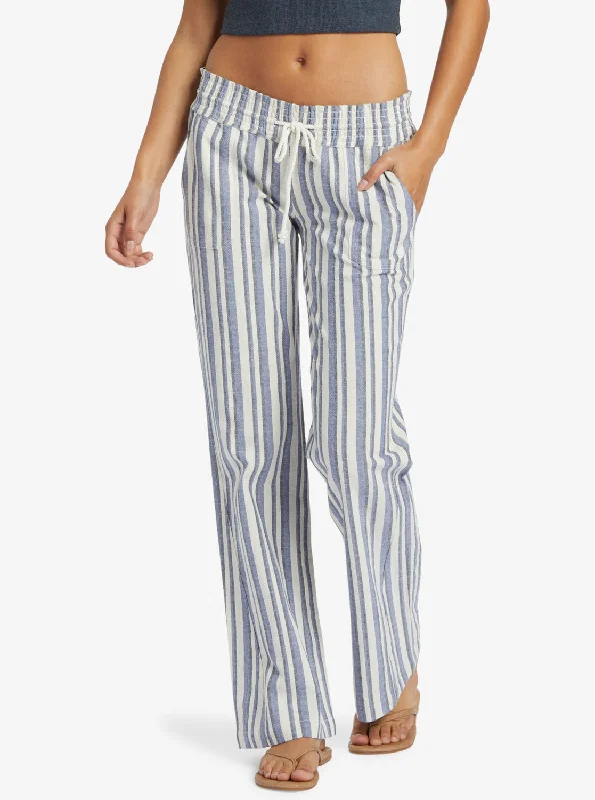 Oceanside Flared Pants - Bijou Silk Caye Stripe