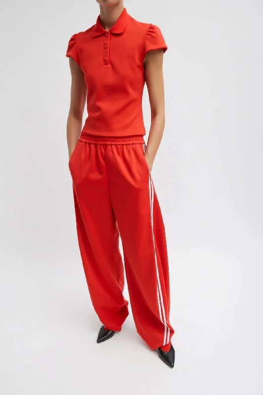 Tibi Active Knit Winslow Pant - Red