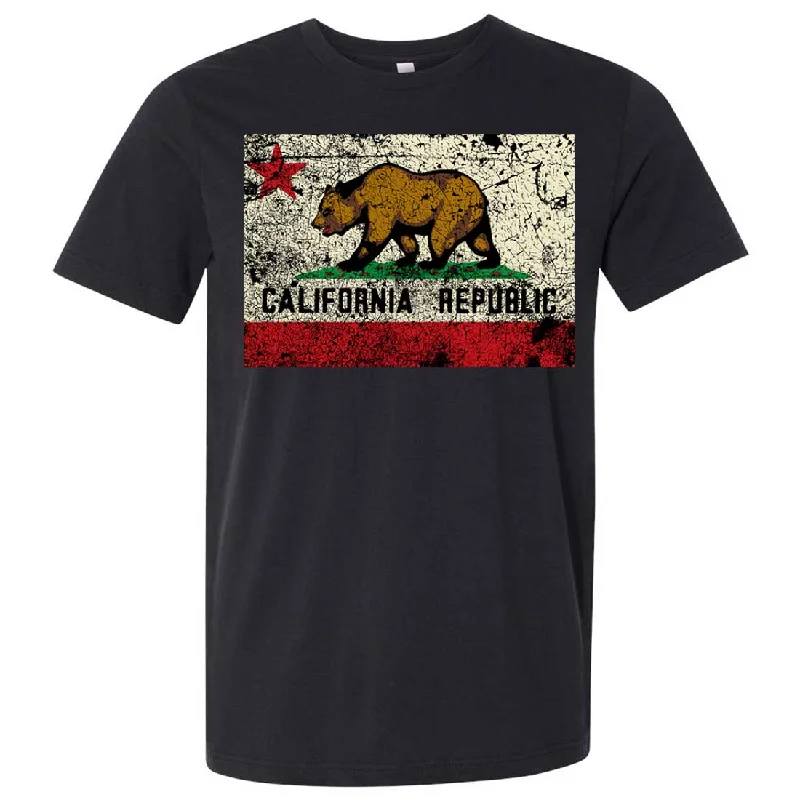 California State Flag Distressed Asst Colors Mens Fitted T-Shirt/tee