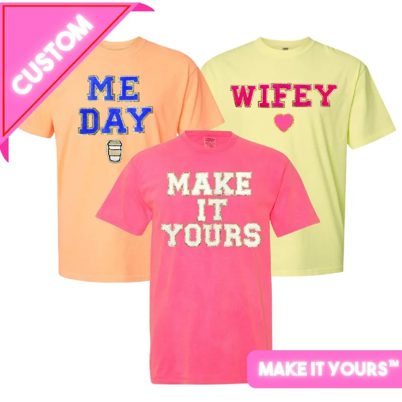 Make It Yours™ Letter Patch Neon T-Shirt