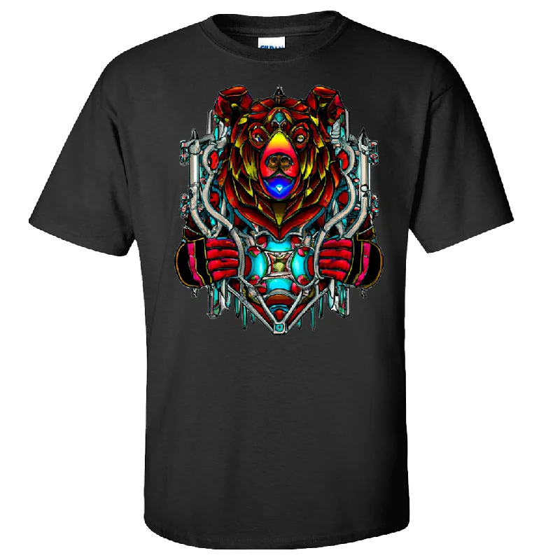 Stained Glass Gothic Cyborg Bear Asst Colors T-shirt/tee