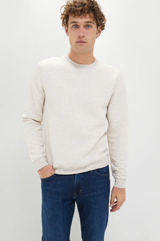 Dark Oat Heather Corbet Quilted Crewneck Sweater