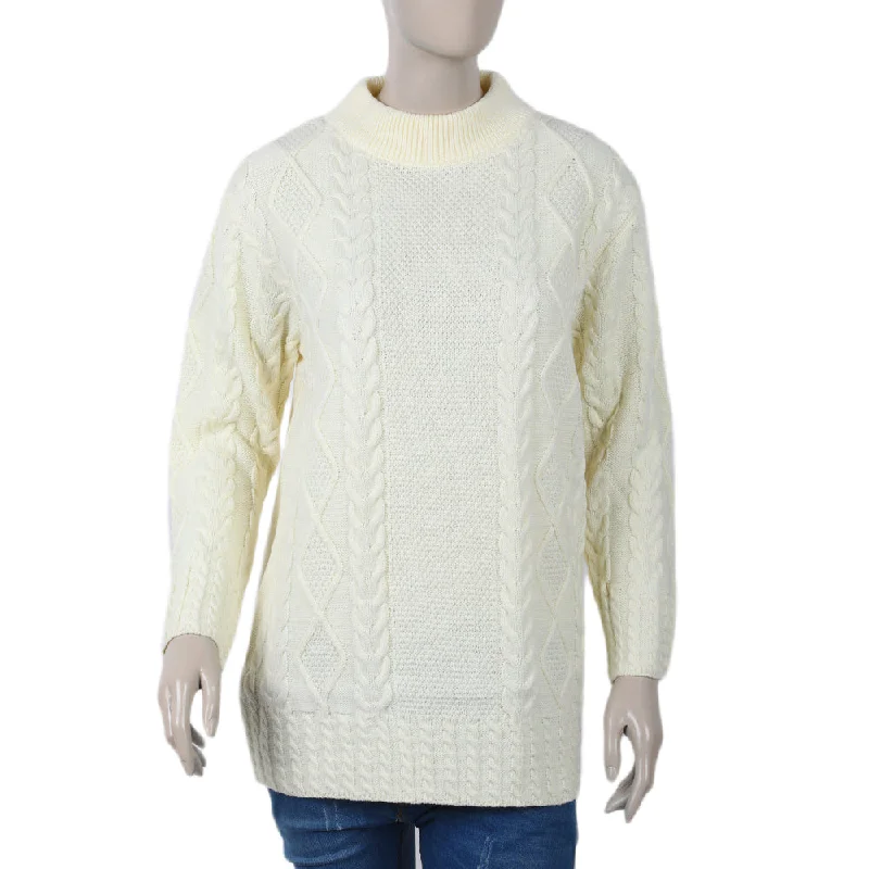 Eminent Women's Full Sleeves Sweaters - Off White