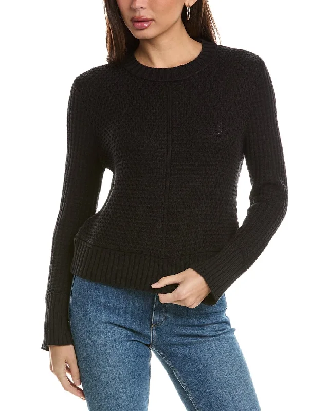 Hannah Rose Honeycomb Knit Cashmere-Blend Sweater