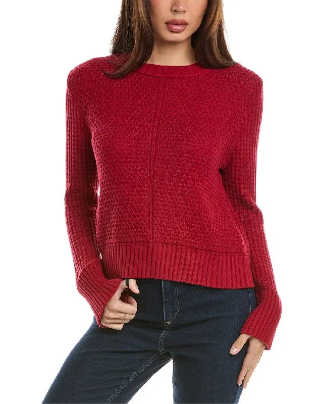 Hannah Rose Honeycomb Knit Cashmere-Blend Sweater