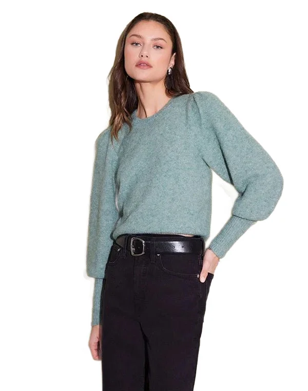 Lia Shirred Sleeve Sweater Mist