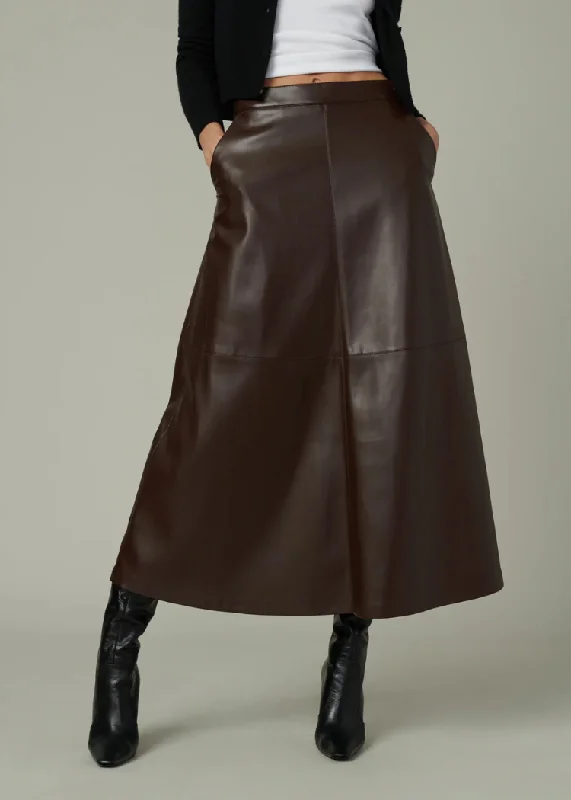 Joe's Jeans - The Tavi Leather Skirt-Coffee Bean