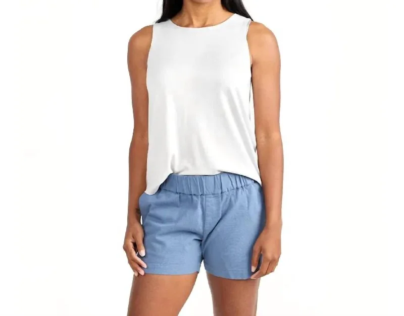 Women's Stretch Canvas Short In Sail Blue