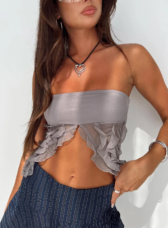 Anton Ruffle Tube Top Soot