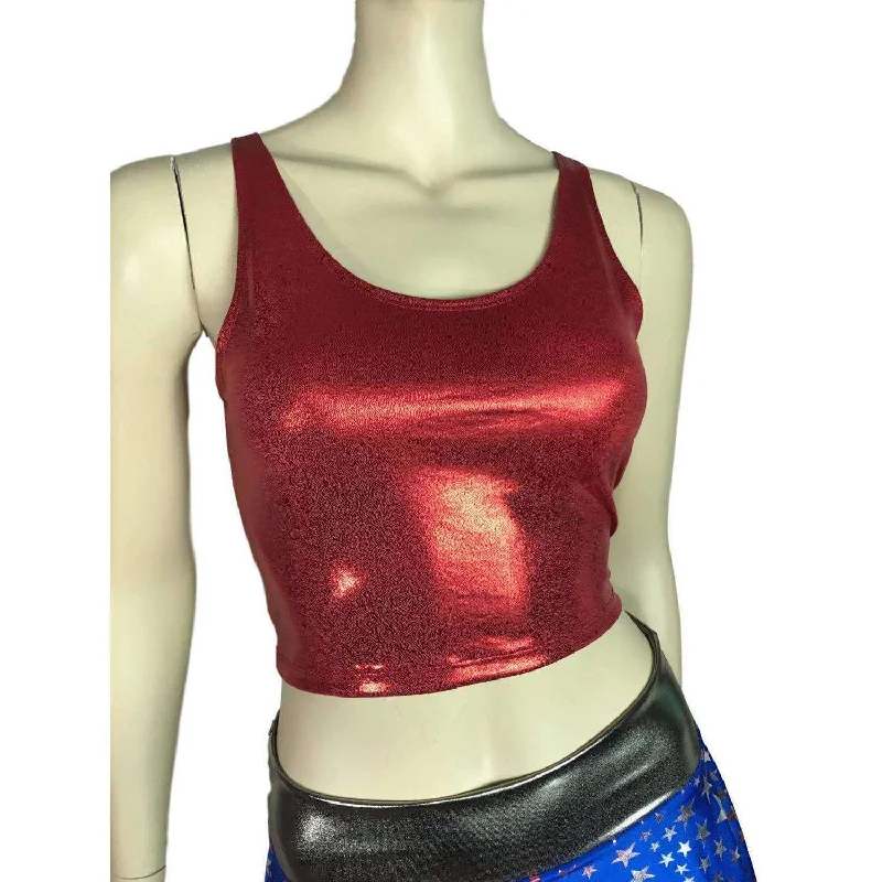 Crop Tank Top - Red Mystique