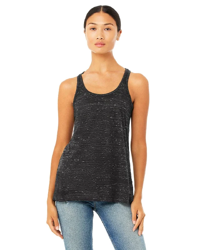 Bella+Canvas Ladies Flowy Racerback Tank | Black Marble