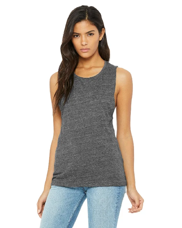 Bella+Canvas Ladies Flowy Scoop Muscle Tank | Asphalt Slub