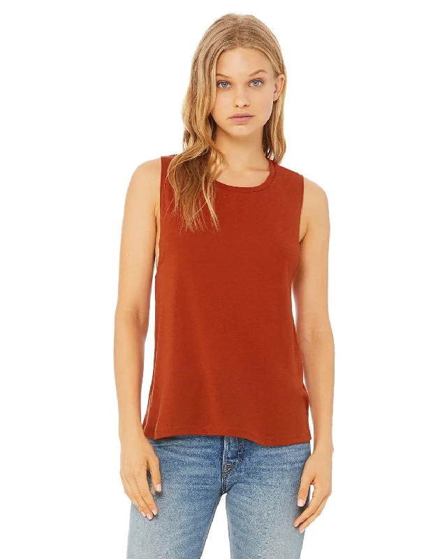 Bella+Canvas Ladies Flowy Scoop Muscle Tank | Brick