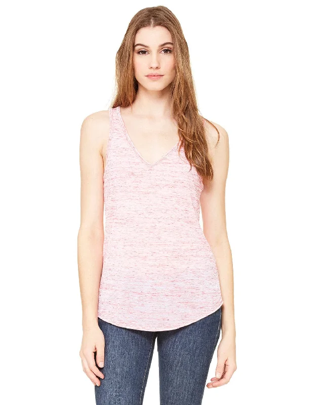 Bella+Canvas Ladies Flowy V-Neck Tank | Red Marble