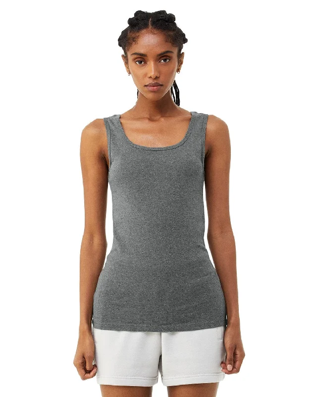 Bella+Canvas Ladies Micro Ribbed Tank | Deep Heather