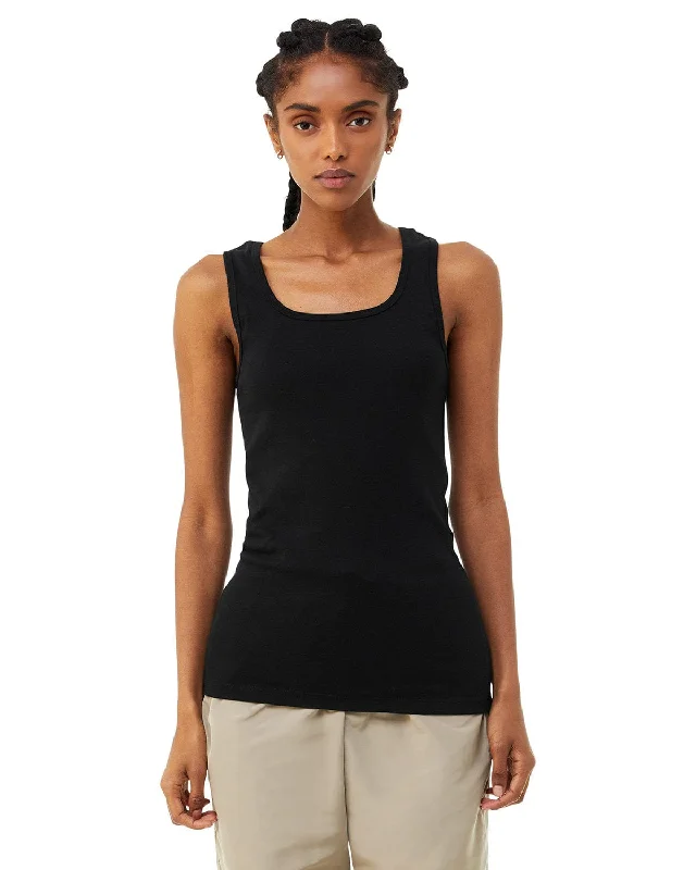 Bella+Canvas Ladies Micro Ribbed Tank | Solid Blk Blend