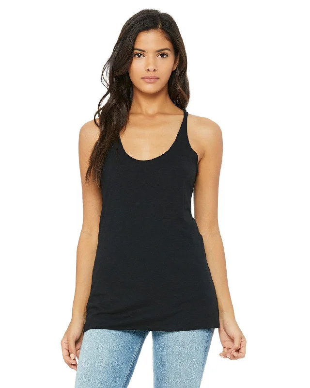 Bella+Canvas Ladies Triblend Racerback Tank | Sld Blk Triblend