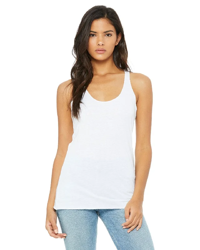 Bella+Canvas Ladies Triblend Racerback Tank | Solid Wht Trblnd