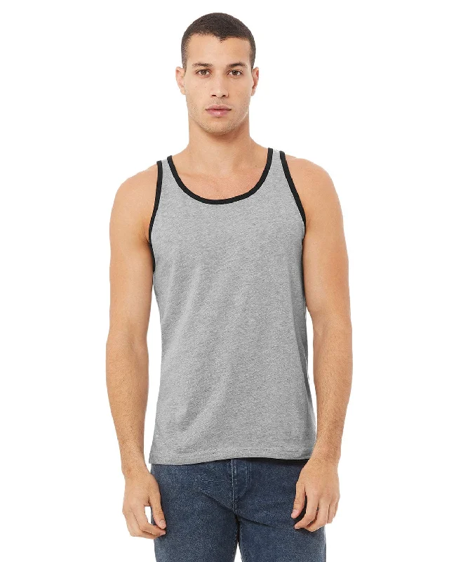 Bella+Canvas Unisex Jersey Tank | Athletc Htr/ Blk