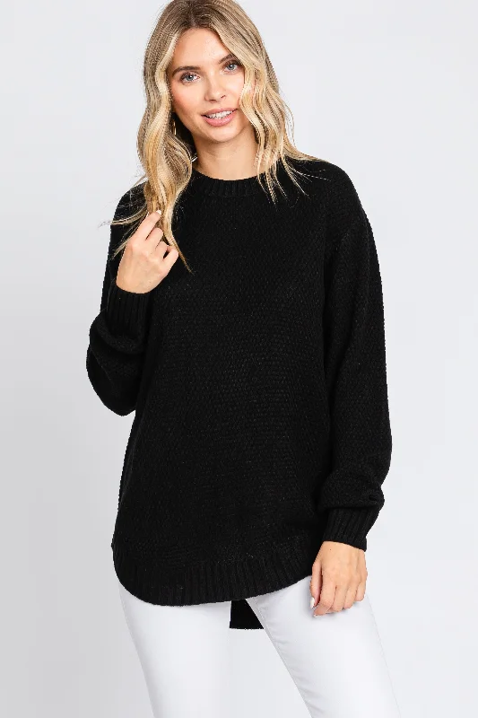 Black Knit Pullover Sweater