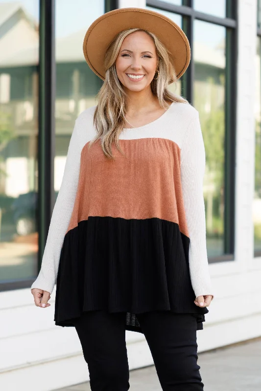 Harvest Moon Top, Oatmeal/Black