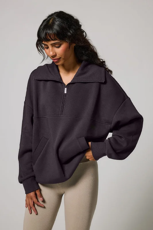 ALL SZN Organic Oversized 1/4 Zip Sweatshirt - Shadow Grey