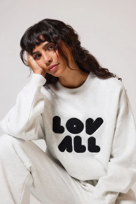 ALL SZN Organic Oversized Sweatshirt Style 1 - Light Grey Marl