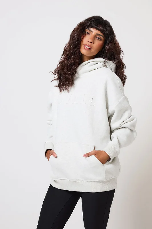 Curve Heavyweight Oversized Hoodie - Light Grey Marl