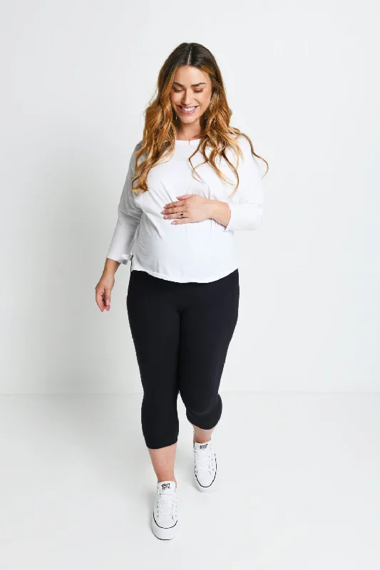 Maternity Everyday Cropped Leggings - Black