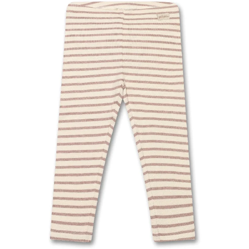 Petit Piao Rose Fawn Leggings Modal Striped