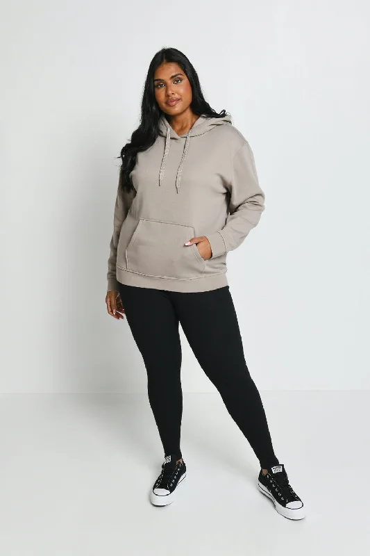 Curve Everyday Pullover Hoodie - Oatmeal Beige